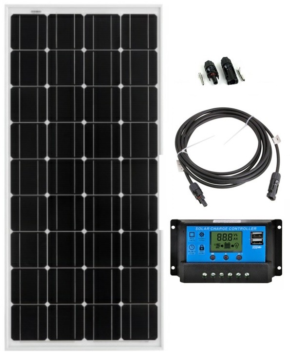 SolarKits Off Grid Solar Charging Kit 100W 1 Panel CK100E12 Battery