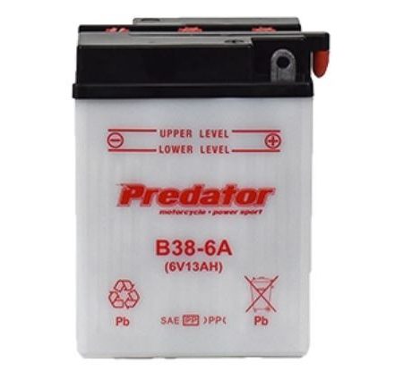 Predator Conventional Motorcycle Batteries B38-6A