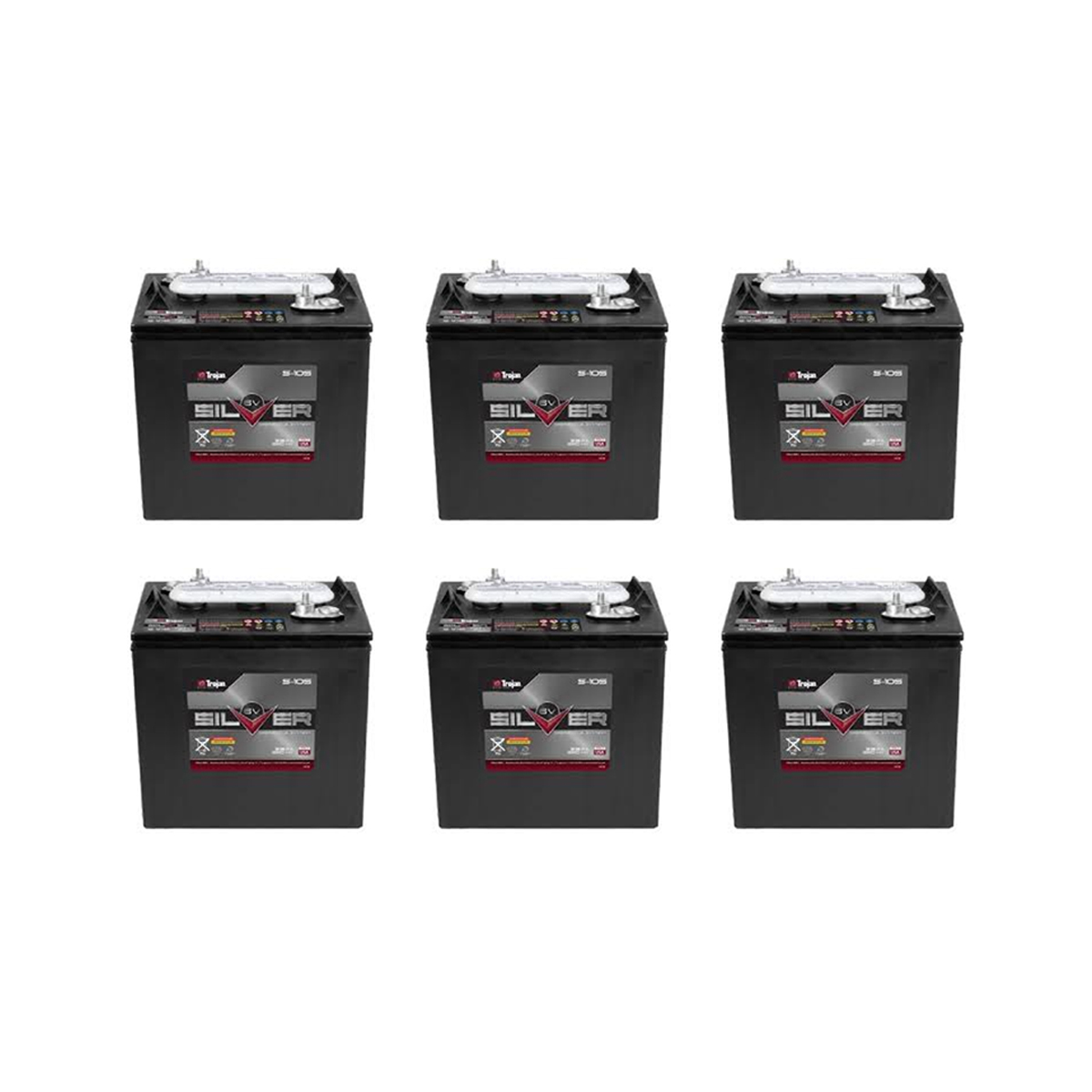 Trojan S105 Set of 6 36V Golf Cart Batteries