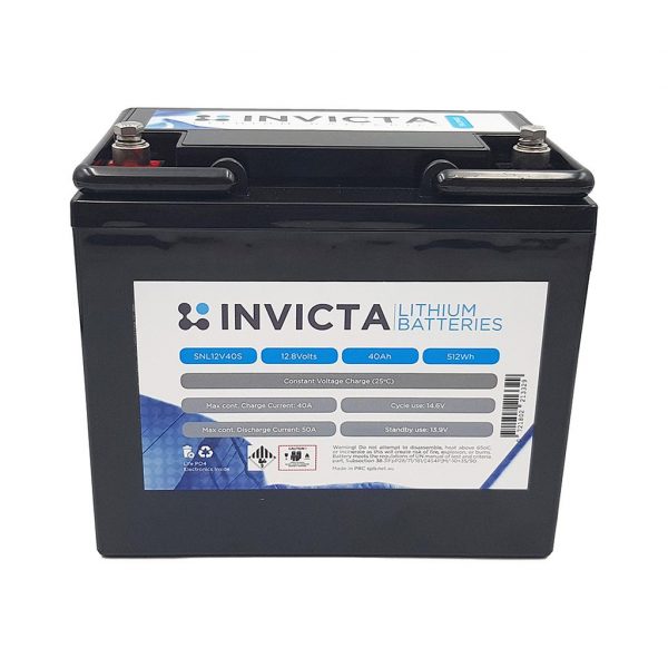 Invicta Lithium Deep Cycle Battery 12V 40Ah SNL12V40S