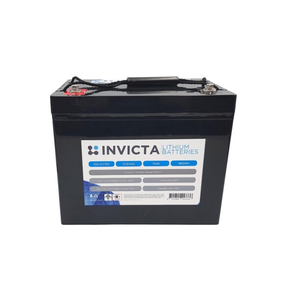 Invicta Lithium Deep Cycle Battery 12V 75Ah SNL12V75BT