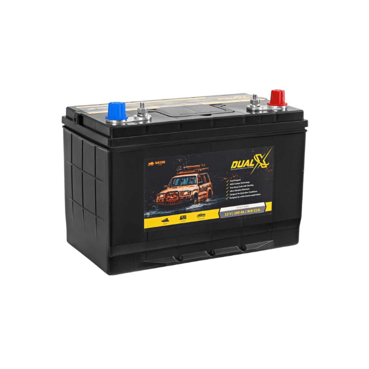 Maxon AGM Dual Purpose 12V 800CCA 100Ah Battery
