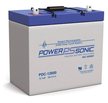 Power-Sonic Deep Cycle AGM Battery 12V 59Ah PDC12600
