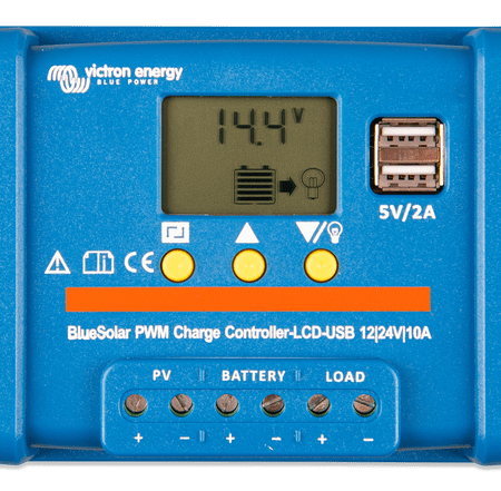 Victron BlueSolar PWM-LCD & USB Charge Controller 12/24V-10A SCC010010050