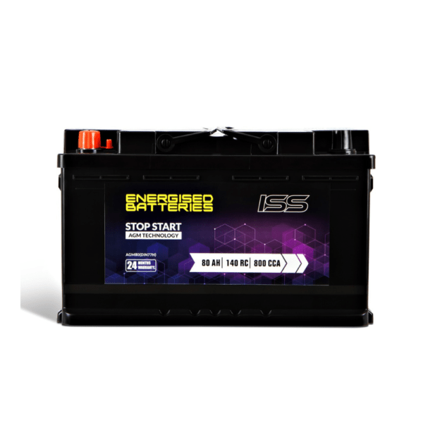 Energised AGM Start Stop Battery AGM80R (DIN77HR)