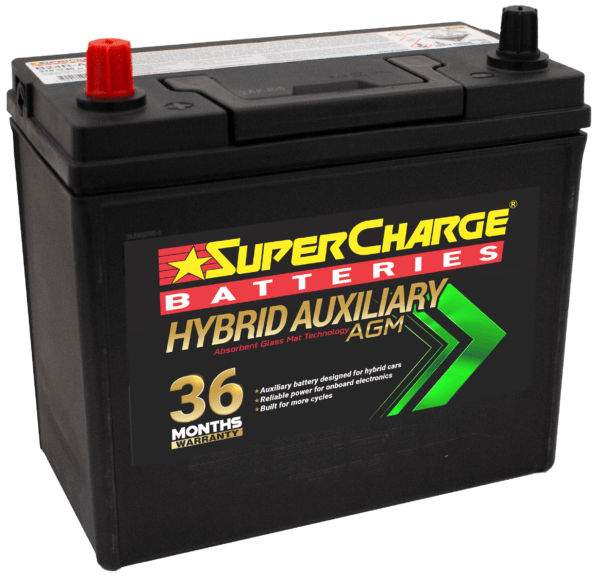 SuperCharge Hybrid Auxiliary Car Battery B24R-AGM (S46B24R AGM)