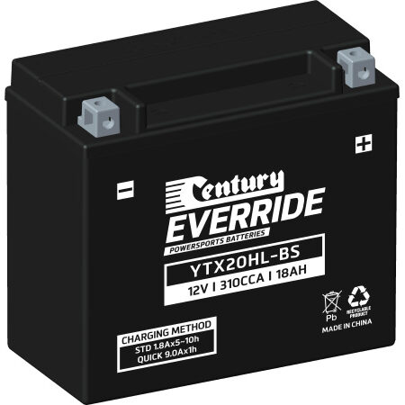 Century Motorcycle Hi Performance AGM Battery YTX20HL-BS