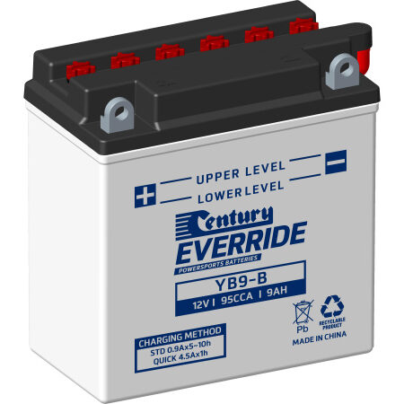 Century Motorcycle Conventional Battery YB9-B