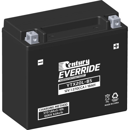Century Motorcycle Maintenance Free AGM Battery YTX20L-BS