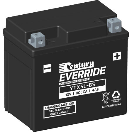 Century Motorcycle Maintenance Free AGM Battery YTX5L-BS