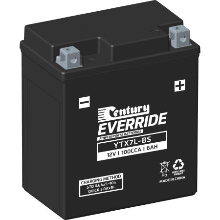 Century Motorcycle Maintenance Free AGM Battery YTX7L-BS