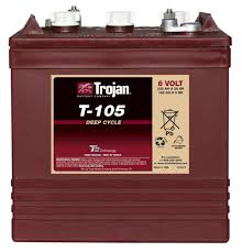 Trojan T105 6V Deep Cycle Wet Battery
