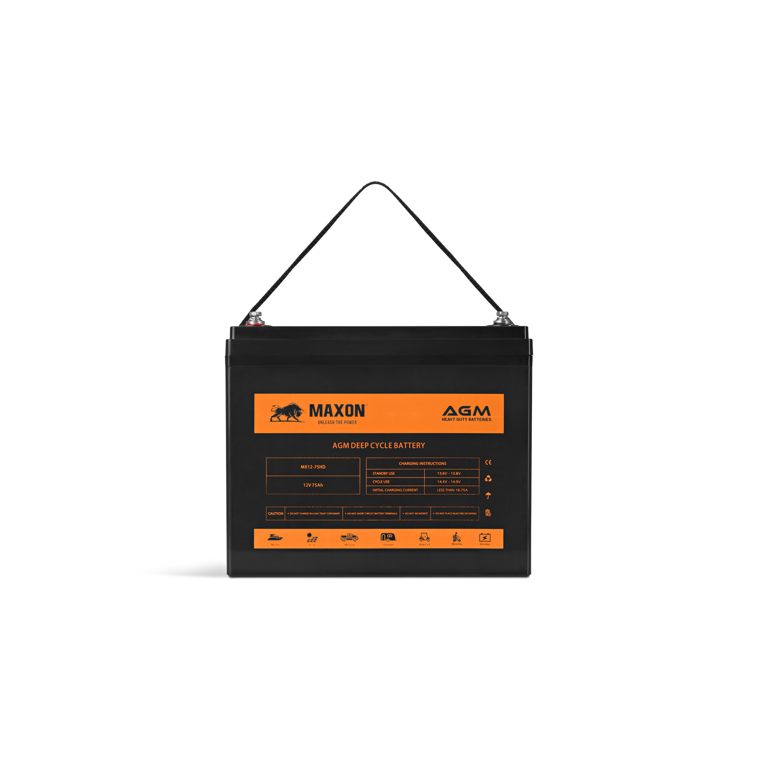 Maxon AGM Heavy Duty Battery MX12-75XHD - Image 3