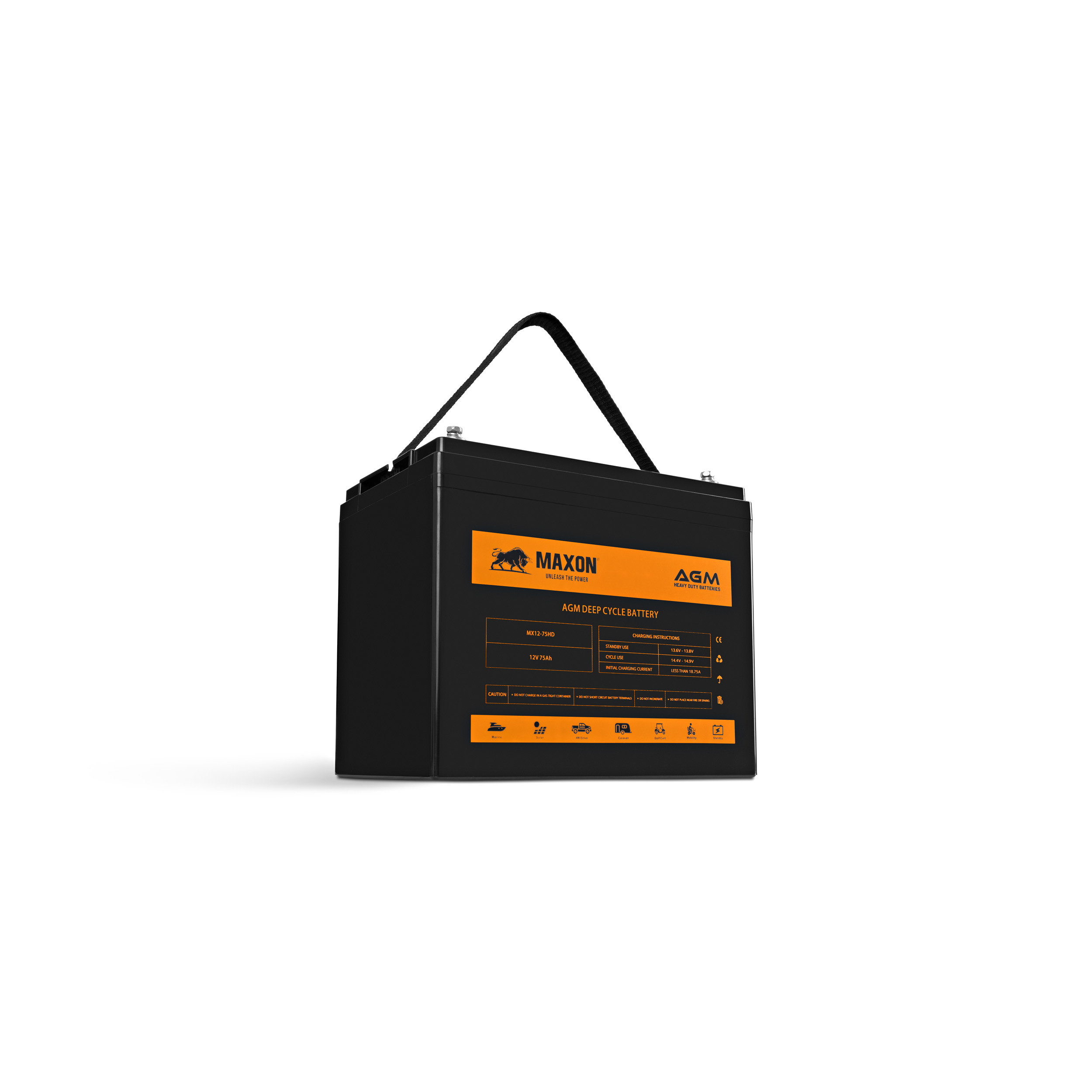 Maxon AGM Heavy Duty Battery MX12-75XHD - Image 2