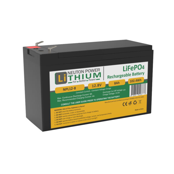 Neuton Power 12V 8Ah LiFePO4 Lithium Battery NPL12-8
