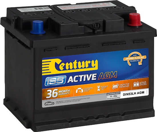 Century ISS Active AGM Car Battery DIN53LH AGM