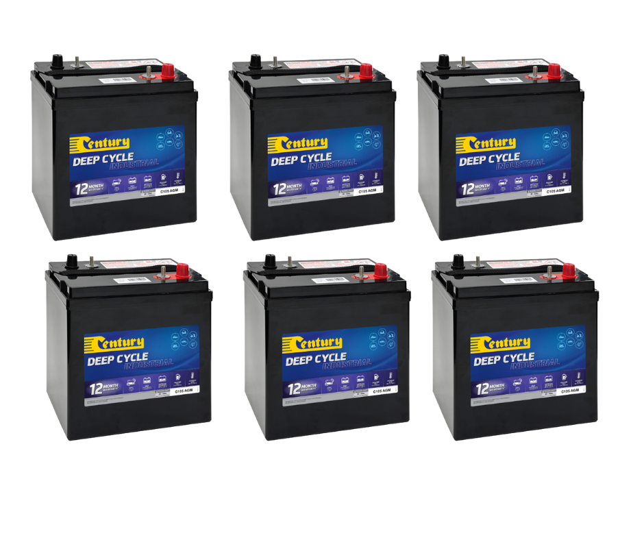Century 36V 225Ah AGM Deep Cycle Battery Bank C105 AGM x 6