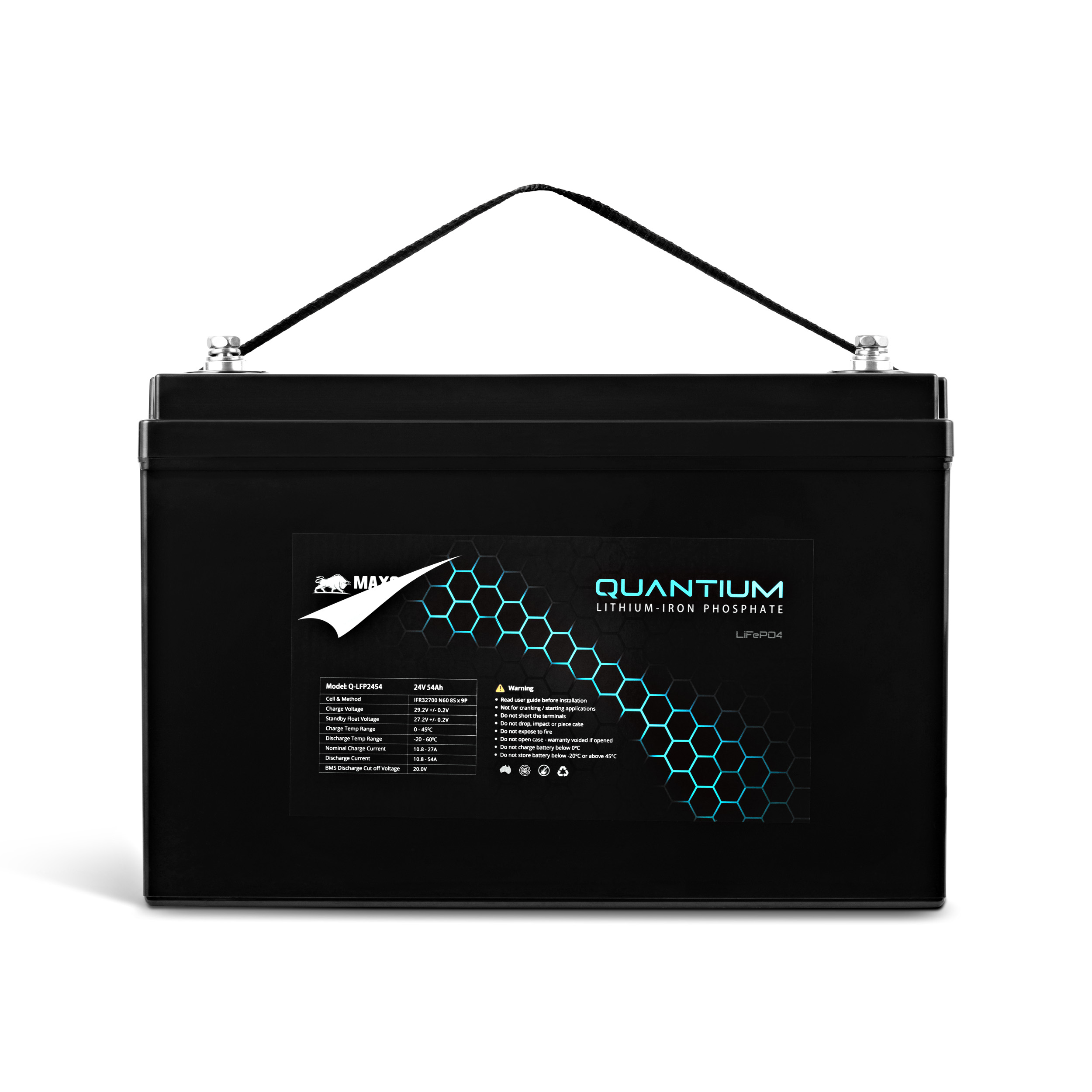 Quantium™ LFP 24V 54A Lithium Iron Battery LiFePO4 Deep Cycle Q-LFP2454 - Image 2