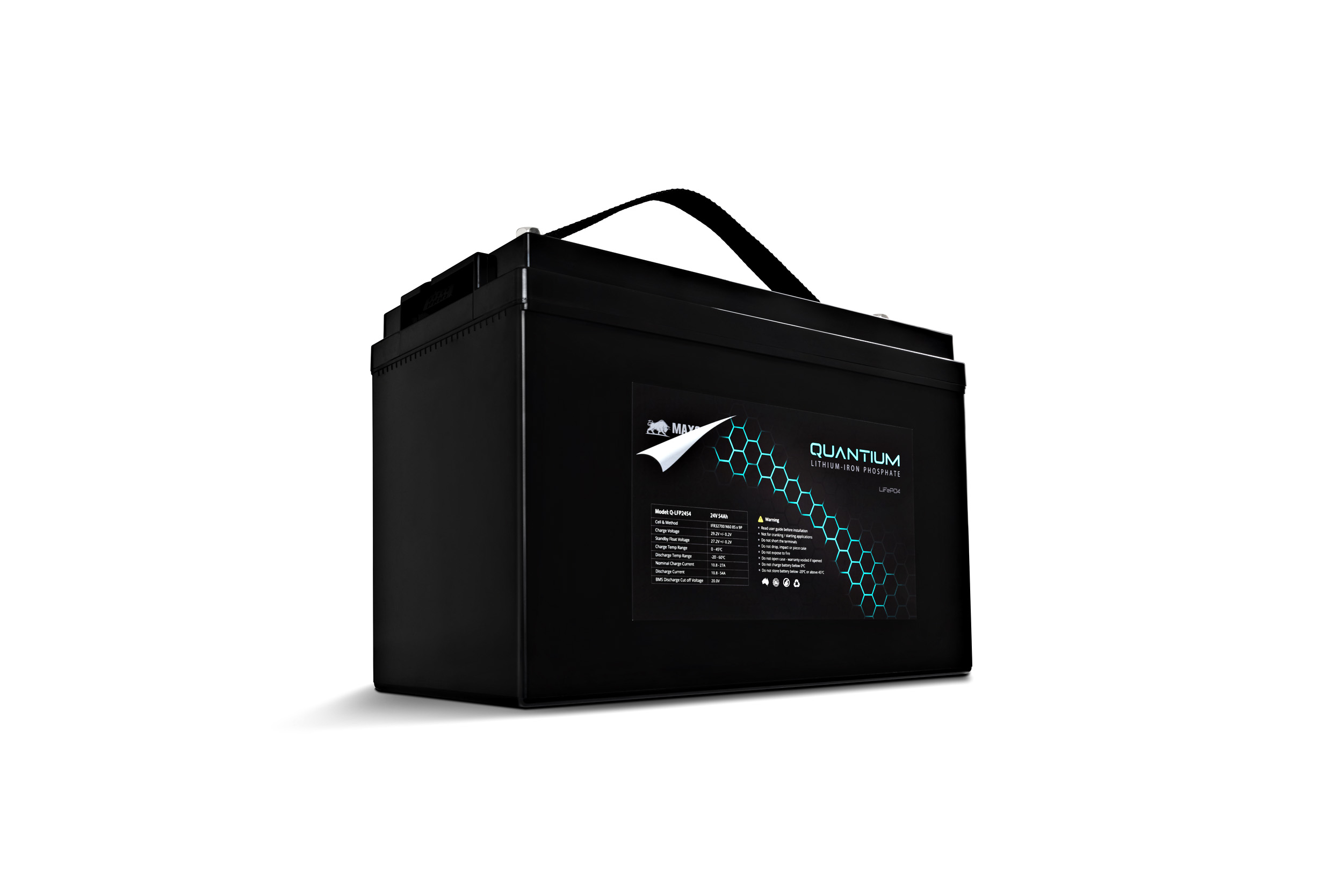 Quantium™ LFP 24V 54A Lithium Iron Battery LiFePO4 Deep Cycle Q-LFP2454