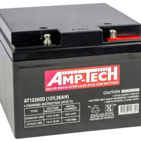 AMP-TECH AT12260D Deep Cycle AGM Battery 12V 26Ah