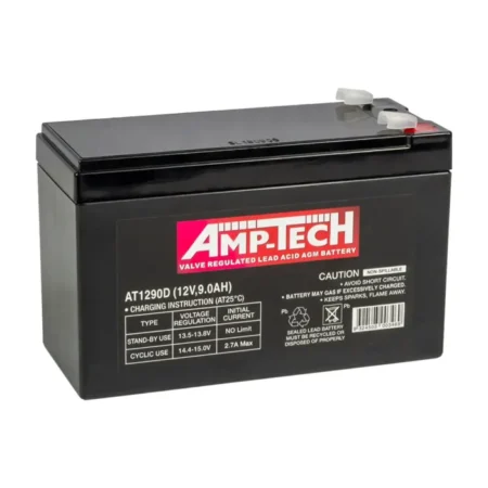 AMP-TECH AT1290D Deep Cycle AGM Battery 12V 9Ah