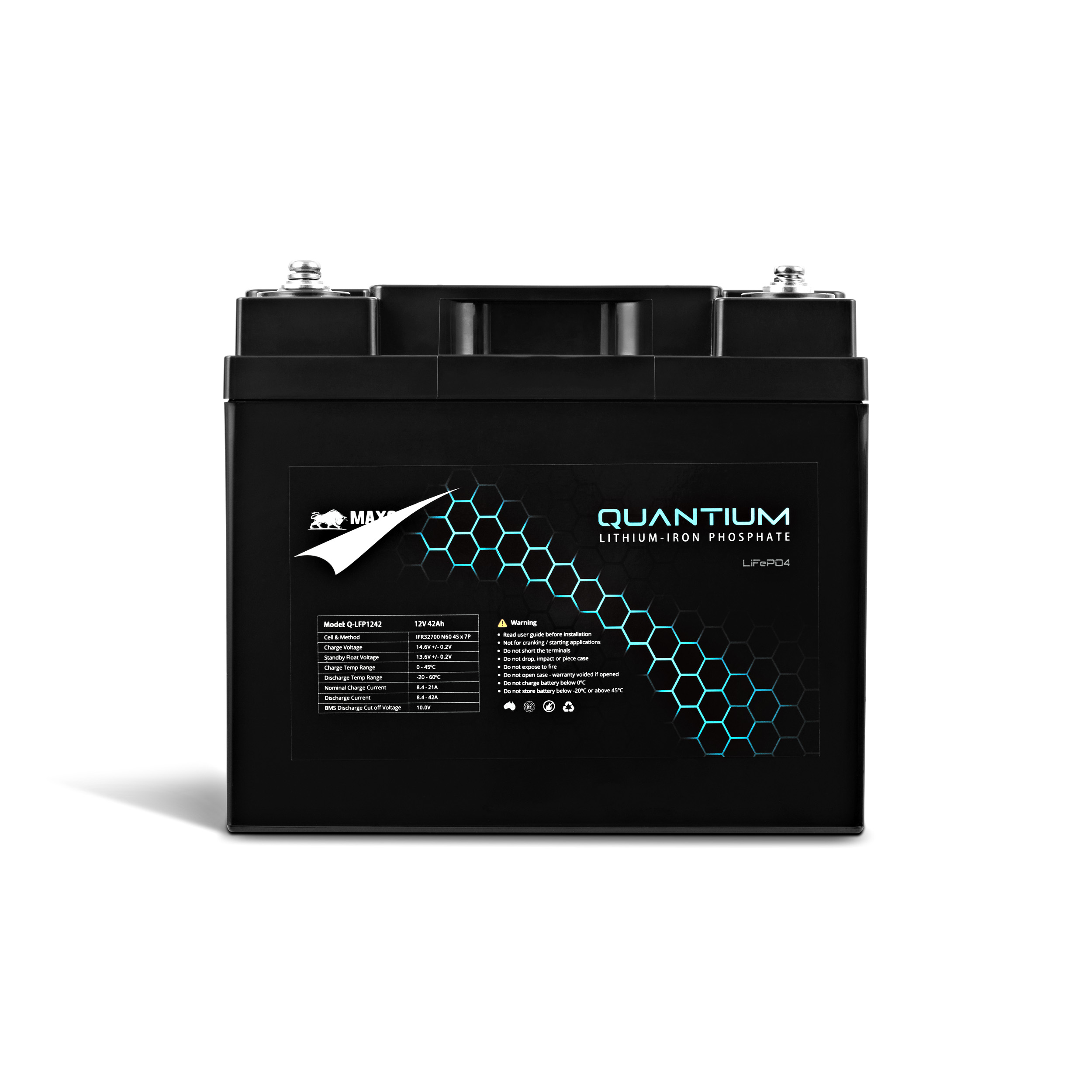 Quantium™ LFP 12V 42Ah Lithium Iron Battery LiFePO4 Deep Cycle Q-LFP1242 - Image 2